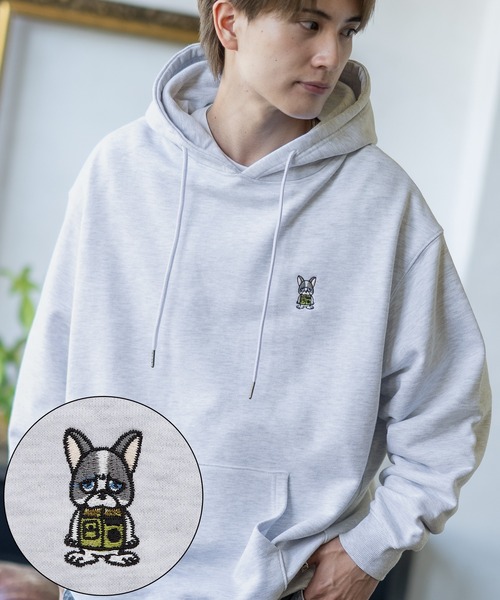 SIDEWAY STANCE（サイドウェイスタンス）の「【SIDEWAY STANCE】オリジナル ワンポイント刺しゅう スウェットプルパーカー（パーカー・メンズ・ブラック系/ライトグレー/ライトグレー系/ネイビー/ブラック/ネイビー系/ブラック系1/ネイビー系1/グレー系1・LARGE/SMALL/X-LARGE/MEDIUM）」の5枚目の写真