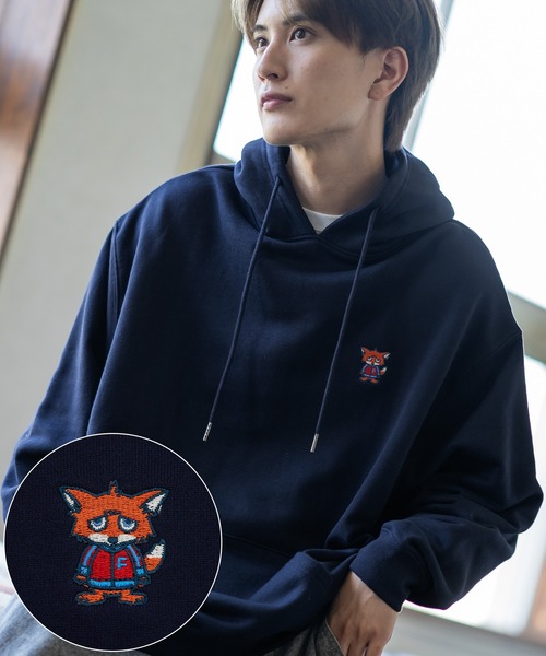 SIDEWAY STANCE（サイドウェイスタンス）の「【SIDEWAY STANCE】オリジナル ワンポイント刺しゅう スウェットプルパーカー（パーカー・メンズ・ブラック系/ライトグレー/ライトグレー系/ネイビー/ブラック/ネイビー系/ブラック系1/ネイビー系1/グレー系1・LARGE/SMALL/X-LARGE/MEDIUM）」の7枚目の写真