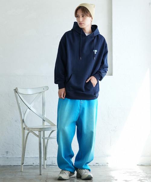 SIDEWAY STANCE（サイドウェイスタンス）の「【SIDEWAY STANCE】オリジナル ワンポイント刺しゅう スウェットプルパーカー（パーカー・メンズ・ブラック系/ライトグレー/ライトグレー系/ネイビー/ブラック/ネイビー系/ブラック系1/ネイビー系1/グレー系1・LARGE/SMALL/X-LARGE/MEDIUM）」の20枚目の写真