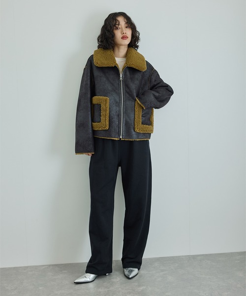 jakke（ジャッキー）の「【Jakke(ジャッキー)】VERA SHEARLING AVIATOR（ブルゾン・レディース・ブラック/キャメル・S）」の3枚目の写真