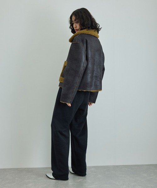jakke（ジャッキー）の「【Jakke(ジャッキー)】VERA SHEARLING AVIATOR（ブルゾン・レディース・ブラック/キャメル・S）」の4枚目の写真