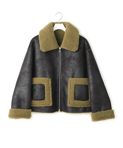 jakke（ジャッキー）の「【Jakke(ジャッキー)】VERA SHEARLING AVIATOR（ブルゾン・レディース・ブラック/キャメル・S）」の8枚目の写真