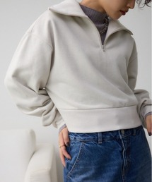 AZUL by moussy | ラメウラケハーフジップトップス(スウェット)