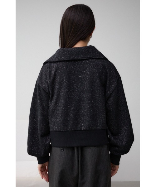 AZUL by moussy(アズールバイマウジー)の「ラメウラケハーフジップトップス(スウェット・レディース・アイボリー/ブラック/杢グレー・FREE)」の9枚目の写真