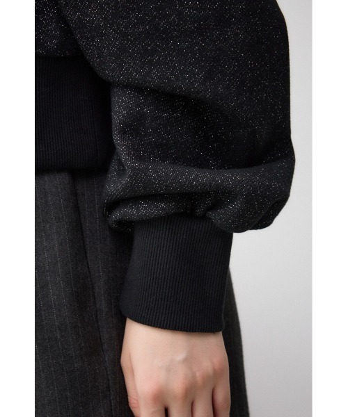 AZUL by moussy(アズールバイマウジー)の「ラメウラケハーフジップトップス(スウェット・レディース・アイボリー/ブラック/杢グレー・FREE)」の12枚目の写真