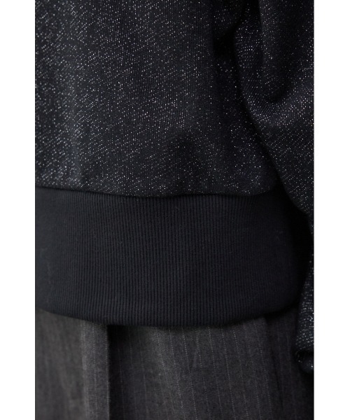 AZUL by moussy(アズールバイマウジー)の「ラメウラケハーフジップトップス(スウェット・レディース・アイボリー/ブラック/杢グレー・FREE)」の14枚目の写真