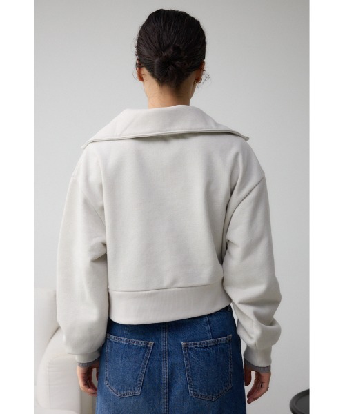 AZUL by moussy(アズールバイマウジー)の「ラメウラケハーフジップトップス(スウェット・レディース・アイボリー/ブラック/杢グレー・FREE)」の20枚目の写真