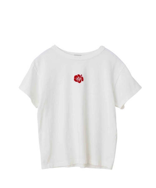 GRAPHIC TEE (ハイビスカス刺繍)（Tシャツ/カットソー）｜SEA（シー