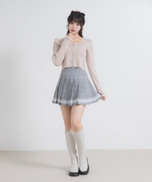 DearMyLoveRose(ディアマイラブローズ)の「配色ダブルジップリブニットトップス(ニット/セーター・レディース・ベビーピンク/ブラック/グレー/オフホワイト/モカ・M-L/L~LL/LL~3L)」の6枚目の写真