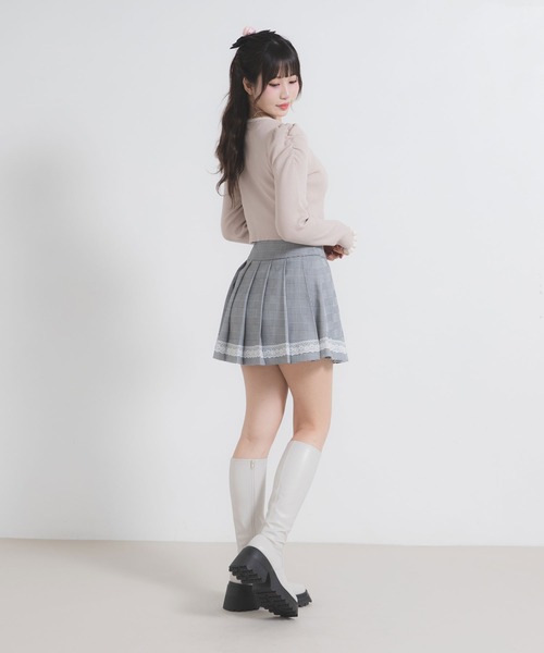 DearMyLoveRose(ディアマイラブローズ)の「配色ダブルジップリブニットトップス(ニット/セーター・レディース・ベビーピンク/ブラック/グレー/オフホワイト/モカ・M-L/L~LL/LL~3L)」の7枚目の写真