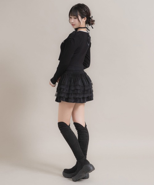 DearMyLoveRose(ディアマイラブローズ)の「配色ダブルジップリブニットトップス(ニット/セーター・レディース・ベビーピンク/ブラック/グレー/オフホワイト/モカ・M-L/L~LL/LL~3L)」の15枚目の写真