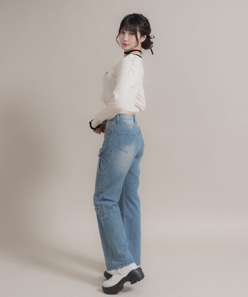 DearMyLoveRose(ディアマイラブローズ)の「配色ダブルジップリブニットトップス(ニット/セーター・レディース・ベビーピンク/ブラック/グレー/オフホワイト/モカ・M-L/L~LL/LL~3L)」の21枚目の写真