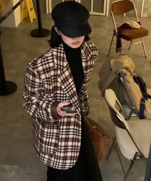 Achic（アシック）の「ダッフルチェスターコート（テーラードジャケット・レディース・ブラウン・M）」の12枚目の写真