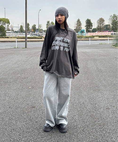 LVEU.(ラブユ.)の「【LVEU.】スウェットワイドパンツ / ボトムス スウェット パンツ ストレッチ ワイド ルーズ イージーパンツ シンプル ストリート モード ノームコア ブラック グレー(スウェットパンツ・レディース・ブラック/グレー・FREE)」の21枚目の写真
