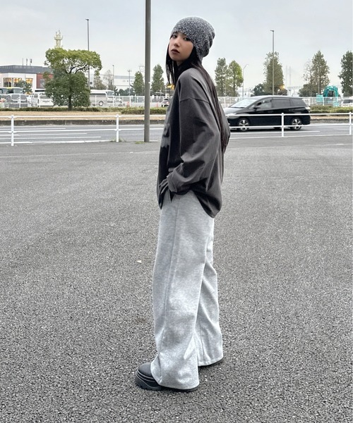 LVEU.(ラブユ.)の「【LVEU.】スウェットワイドパンツ / ボトムス スウェット パンツ ストレッチ ワイド ルーズ イージーパンツ シンプル ストリート モード ノームコア ブラック グレー(スウェットパンツ・レディース・ブラック/グレー・FREE)」の22枚目の写真