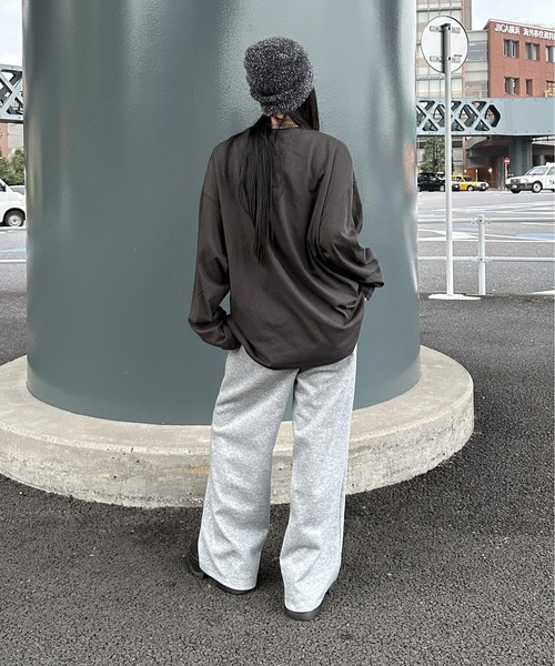 LVEU.(ラブユ.)の「【LVEU.】スウェットワイドパンツ / ボトムス スウェット パンツ ストレッチ ワイド ルーズ イージーパンツ シンプル ストリート モード ノームコア ブラック グレー(スウェットパンツ・レディース・ブラック/グレー・FREE)」の16枚目の写真