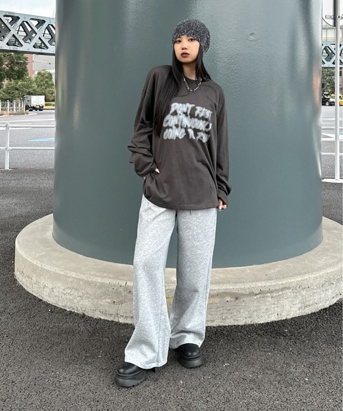 LVEU.(ラブユ.)の「【LVEU.】スウェットワイドパンツ / ボトムス スウェット パンツ ストレッチ ワイド ルーズ イージーパンツ シンプル ストリート モード ノームコア ブラック グレー(スウェットパンツ・レディース・ブラック/グレー・FREE)」の15枚目の写真