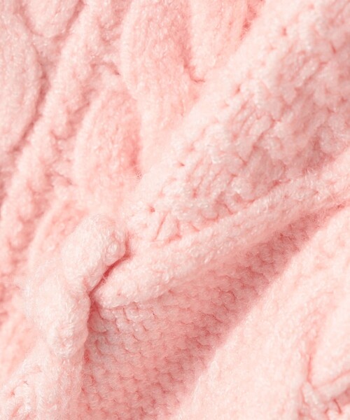 SHIPS（シップス）の「SHIPS KIDS:100～130cm /〈洗濯機可能〉ケーブル ニット カーディガン（カーディガン/ボレロ・キッズ・ストーン/ピンク・100/110/120/130）」の7枚目の写真