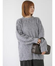 起毛クルーネックニット
