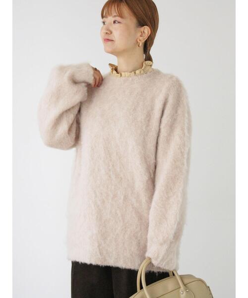 Lugnoncure（ルノンキュール）の「起毛クルーネックニット（ニット/セーター・レディース・ベージュ/グレー/ブルー/オレンジ・F）」の22枚目の写真