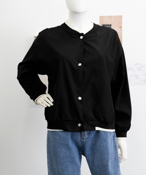 Miniministore(ミニミニストア)の「ライトクロップドブルゾンレディース韓国風(ブルゾン・レディース・アイボリー/ブラック/ピンク・FREE)」の11枚目の写真