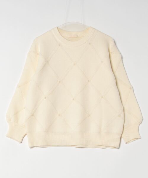 frunco(フランコ)の「【ZOZO限定】キルティング風パール付きニット(ニット/セーター・レディース・ホワイト/ピンク/レッド・FREE)」の6枚目の写真