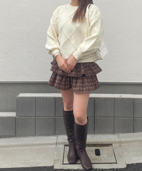 frunco(フランコ)の「【ZOZO限定】キルティング風パール付きニット(ニット/セーター・レディース・ホワイト/ピンク/レッド・FREE)」の17枚目の写真