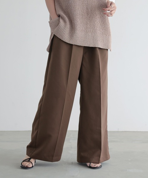 n'OrLABEL（ノアールレーベル）の「『タックワイドスラックス』（スラックス・レディース・アイボリー/ブラック/ブルー/グレー/ブラウン・1/2）」の4枚目の写真