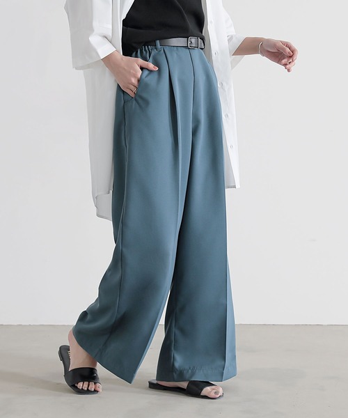 n'OrLABEL（ノアールレーベル）の「『タックワイドスラックス』（スラックス・レディース・アイボリー/ブラック/ブルー/グレー/ブラウン・1/2）」の5枚目の写真