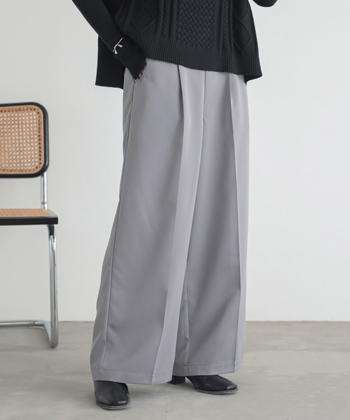 n'OrLABEL（ノアールレーベル）の「『タックワイドスラックス』（スラックス・レディース・アイボリー/ブラック/ブルー/グレー/ブラウン・1/2）」の6枚目の写真