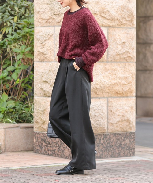 n'OrLABEL（ノアールレーベル）の「『タックワイドスラックス』（スラックス・レディース・アイボリー/ブラック/ブルー/グレー/ブラウン・1/2）」の11枚目の写真