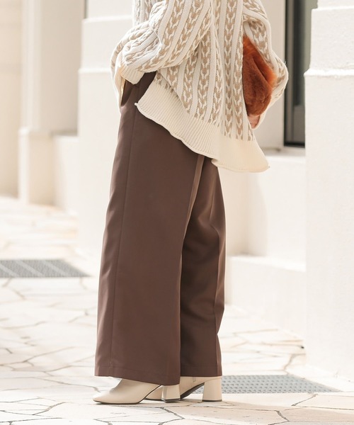 n'OrLABEL（ノアールレーベル）の「『タックワイドスラックス』（スラックス・レディース・アイボリー/ブラック/ブルー/グレー/ブラウン・1/2）」の12枚目の写真