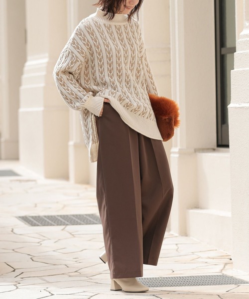 n'OrLABEL（ノアールレーベル）の「『タックワイドスラックス』（スラックス・レディース・アイボリー/ブラック/ブルー/グレー/ブラウン・1/2）」の13枚目の写真