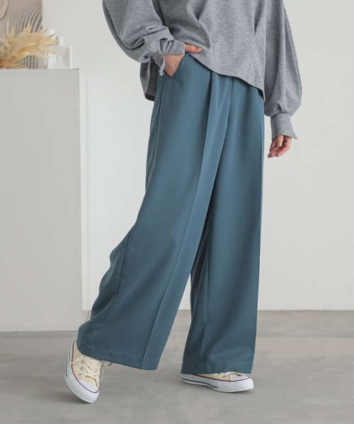 n'OrLABEL（ノアールレーベル）の「『タックワイドスラックス』（スラックス・レディース・アイボリー/ブラック/ブルー/グレー/ブラウン・1/2）」の14枚目の写真