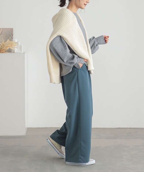 n'OrLABEL（ノアールレーベル）の「『タックワイドスラックス』（スラックス・レディース・アイボリー/ブラック/ブルー/グレー/ブラウン・1/2）」の18枚目の写真