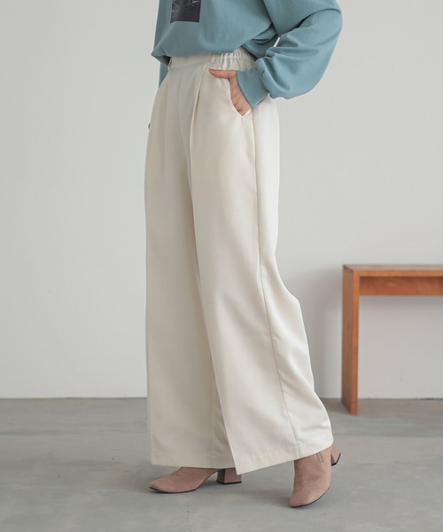 n'OrLABEL（ノアールレーベル）の「『タックワイドスラックス』（スラックス・レディース・アイボリー/ブラック/ブルー/グレー/ブラウン・1/2）」の19枚目の写真