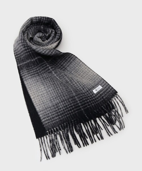 tk.TAKEO KIKUCHI（ティーケータケオキクチ）の「◆カシミヤ混マフラー（マフラー・メンズ・ブラック/ワイン系3/ブルー系その他4/オフホワイト/ブラック系2/ブラック系1/ブルー系その他/ブラック系/ダークグリーン系1・00）」の3枚目の写真