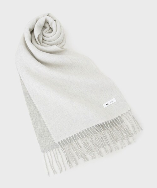 tk.TAKEO KIKUCHI（ティーケータケオキクチ）の「◆カシミヤ混マフラー（マフラー・メンズ・ブラック/ワイン系3/ブルー系その他4/オフホワイト/ブラック系2/ブラック系1/ブルー系その他/ブラック系/ダークグリーン系1・00）」の2枚目の写真