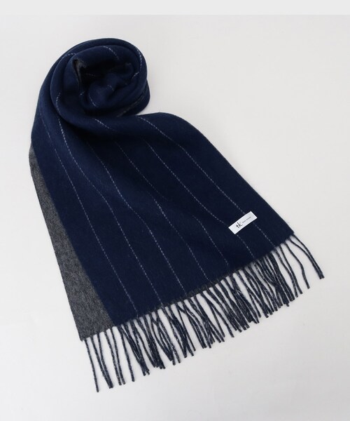 tk.TAKEO KIKUCHI（ティーケータケオキクチ）の「◆カシミヤ混マフラー（マフラー・メンズ・ブラック/ワイン系3/ブルー系その他4/オフホワイト/ブラック系2/ブラック系1/ブルー系その他/ブラック系/ダークグリーン系1・00）」の8枚目の写真