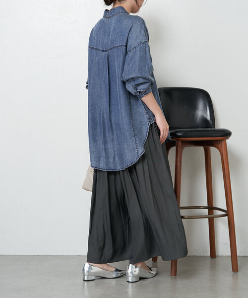 新品 ジェナ エスパスメルヴェイユ テンセルデニムシャツ ブルー テンセルデニムシャツ | Jena espace merveilleux(ジェナ
