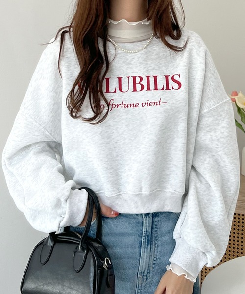 Futier land（フューティアランド）の「VOLUBILISロゴクロップド丈スウェットプルオーバー（スウェット・レディース・チャコールグレー/杢グレー/ネイビー・FREE）」の3枚目の写真