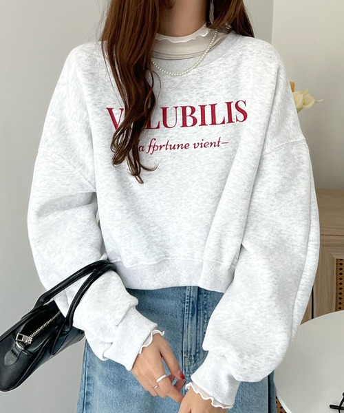 Futier land（フューティアランド）の「VOLUBILISロゴクロップド丈スウェットプルオーバー（スウェット・レディース・チャコールグレー/杢グレー/ネイビー・FREE）」の20枚目の写真