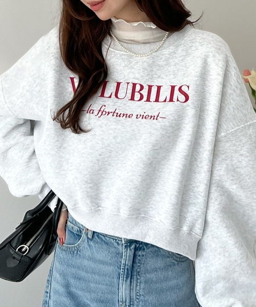 Futier land（フューティアランド）の「VOLUBILISロゴクロップド丈スウェットプルオーバー（スウェット・レディース・チャコールグレー/杢グレー/ネイビー・FREE）」の12枚目の写真