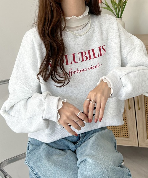 Futier land（フューティアランド）の「VOLUBILISロゴクロップド丈スウェットプルオーバー（スウェット・レディース・チャコールグレー/杢グレー/ネイビー・FREE）」の14枚目の写真