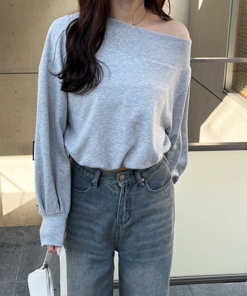 nelliy.(ネルリー)の「ドロストラメオフショルスウェット(スウェット・レディース・グレー/ブラック・LARGE/MEDIUM)」の12枚目の写真