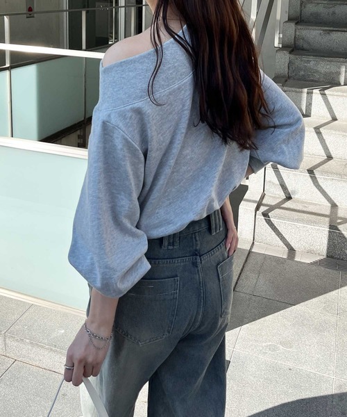 nelliy.(ネルリー)の「ドロストラメオフショルスウェット(スウェット・レディース・グレー/ブラック・LARGE/MEDIUM)」の14枚目の写真