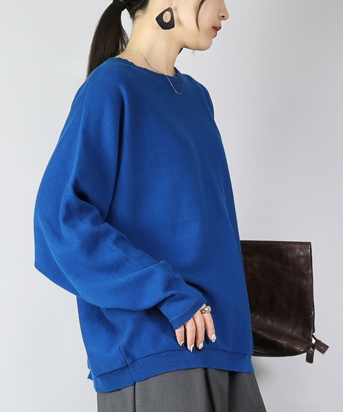 and it_(アンドイット)の「ドルマンスリーブコットンニット(ニット/セーター・レディース・モカ/杢グレー/ブルー/アイボリー/ブラック・FREE)」の5枚目の写真