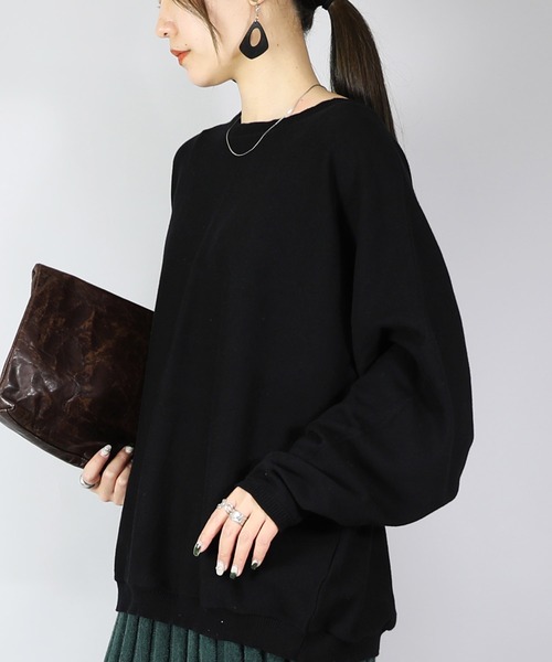 and it_(アンドイット)の「ドルマンスリーブコットンニット(ニット/セーター・レディース・モカ/杢グレー/ブルー/アイボリー/ブラック・FREE)」の11枚目の写真