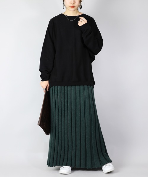 and it_(アンドイット)の「ドルマンスリーブコットンニット(ニット/セーター・レディース・モカ/杢グレー/ブルー/アイボリー/ブラック・FREE)」の12枚目の写真