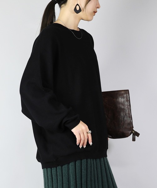 and it_(アンドイット)の「ドルマンスリーブコットンニット(ニット/セーター・レディース・モカ/杢グレー/ブルー/アイボリー/ブラック・FREE)」の13枚目の写真